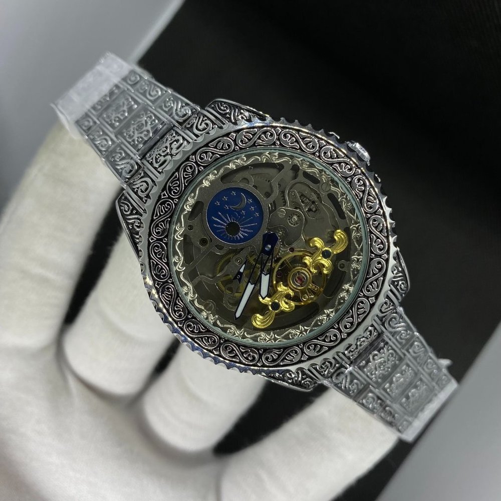 Men's Gold  Luxury Steel Belt Automatic Mechanical Watch